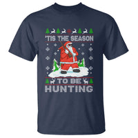 Christmas Hunting T Shirt Tis The Season To Be Hunting Santa Hunter - Wonder Print Shop