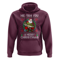 Xmas Fishing Hoodie We Fish You A Merry Christmas Santa Fisherman