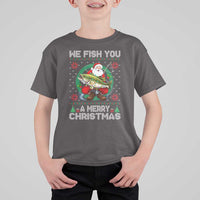 Xmas Fishing T Shirt For Kid We Fish You A Merry Christmas Santa Fisherman - Wonder Print Shop