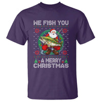 Xmas Fishing T Shirt We Fish You A Merry Christmas Santa Fisherman - Wonder Print Shop