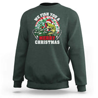 Xmas Fishing Sweatshirt We Fish You A Merry Christmas Santa Hat - Wonder Print Shop