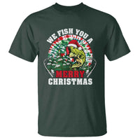 Xmas Fishing T Shirt We Fish You A Merry Christmas Santa Hat - Wonder Print Shop