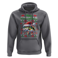 Christmas Fishing Hoodie Merry Fishmas Fisherman Santa Hat Fish