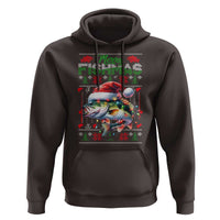Christmas Fishing Hoodie Merry Fishmas Fisherman Santa Hat Fish