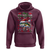 Christmas Fishing Hoodie Merry Fishmas Fisherman Santa Hat Fish