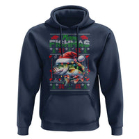 Christmas Fishing Hoodie Merry Fishmas Fisherman Santa Hat Fish