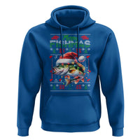 Christmas Fishing Hoodie Merry Fishmas Fisherman Santa Hat Fish