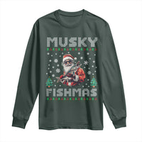 Christmas Muskie Fishing Long Sleeve Shirt Musky Fishmas Fisherman