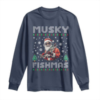 Christmas Muskie Fishing Long Sleeve Shirt Musky Fishmas Fisherman