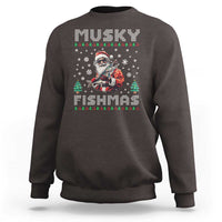Christmas Muskie Fishing Sweatshirt Musky Fishmas Fisherman - Wonder Print Shop
