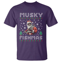 Christmas Muskie Fishing T Shirt Musky Fishmas Fisherman - Wonder Print Shop
