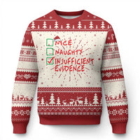 Funny Xmas Ugly Christmas Sweater Nice Naughty Insufficient Evidence - Wonder Print Shop