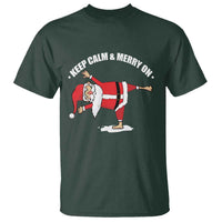 Funny Christmas Yoga T Shirt Keep Calm And Merry On - Wonder Print Shop