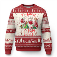 Xmas Drinking Ugly Christmas Sweater I'm Full Of Holiday Spirit Cocktail - Wonder Print Shop