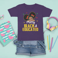 Pretty Black And Educated I Am The Strong African Queen Girl T Shirt For Kid - Wonder Print Shop