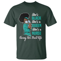 She's Black She's A Queen She's A Nurse Living Her Best Life T Shirt - Wonder Print Shop