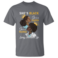 She's Black She's A Queen She's A Nurse Living Her Best Life T Shirt - Wonder Print Shop