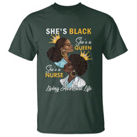 She's Black She's A Queen She's A Nurse Living Her Best Life T Shirt - Wonder Print Shop