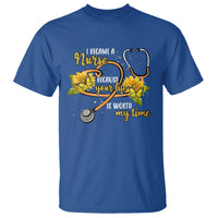 I Became A Nurse Because Your Life Is Worth My Time Sunflower Butterfly T Shirt - Wonder Print Shop