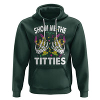 Mardi Gras Hoodie Show Me The Titties Funny Skeleton Crawfish - Wonder Print Shop
