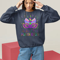 Mardi Gras Sweatshirt Little Miss Unicorn Cute Girl Women - Wonder Print Shop