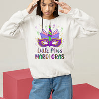 Mardi Gras Sweatshirt Little Miss Unicorn Cute Girl Women - Wonder Print Shop