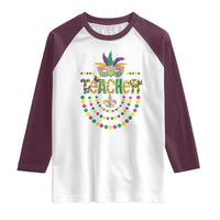 Mardi Gras Teacher Fat Tuesday New Orleans Raglan Shirt