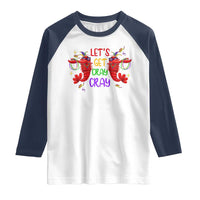 Mardi Gras Raglan Shirt Lets Get Cray Cray Dabbing Crawfish