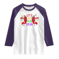 Mardi Gras Raglan Shirt Lets Get Cray Cray Dabbing Crawfish