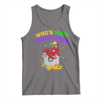 Mardi Gras Tank Top Who's Your Crawdaddy Funny Crawfish Jester Beads