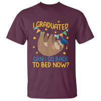Funny Graduation T Shirt I Graduated Can I Go Back To Bed Now Sloth - Wonder Print Shop