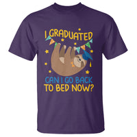 Funny Graduation T Shirt I Graduated Can I Go Back To Bed Now Sloth - Wonder Print Shop