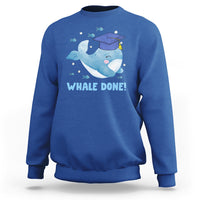 Graduation Sweatshirt Whale Done Congratulation Graduated Graduating - Wonder Print Shop