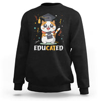Graduation Cat Lover Sweatshirt Educated Cat Graduated Graduating - Wonder Print Shop