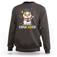 Graduation Cat Lover Sweatshirt Educated Cat Graduated Graduating - Wonder Print Shop