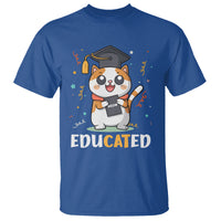 Graduation Cat Lover T Shirt Educated Cat Graduated Graduating - Wonder Print Shop