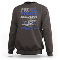 Police Academy Graduation Sweatshirt Proud Police Academy Survivor America Flag - Wonder Print Shop