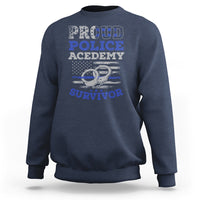 Police Academy Graduation Sweatshirt Proud Police Academy Survivor America Flag - Wonder Print Shop