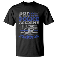Police Academy Graduation T Shirt Proud Police Academy Survivor America Flag - Wonder Print Shop