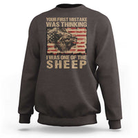 Lion Patriot Sweatshirt Your First Mistake Was Thinking I Was One Of The Sheep - Wonder Print Shop