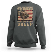 Lion Patriot Sweatshirt Your First Mistake Was Thinking I Was One Of The Sheep - Wonder Print Shop