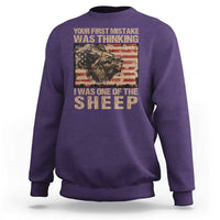 Lion Patriot Sweatshirt Your First Mistake Was Thinking I Was One Of The Sheep - Wonder Print Shop
