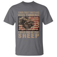 Lion Patriot T Shirt Your First Mistake Was Thinking I Was One Of The Sheep - Wonder Print Shop