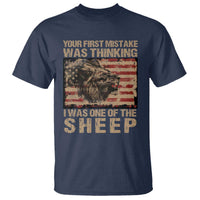 Lion Patriot T Shirt Your First Mistake Was Thinking I Was One Of The Sheep - Wonder Print Shop