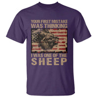 Lion Patriot T Shirt Your First Mistake Was Thinking I Was One Of The Sheep - Wonder Print Shop