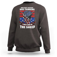 Your First Mistake Was Thinking I Was One Of The Sheep Skull Flag Patriotic Sweatshirt - Wonder Print Shop