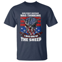 Your First Mistake Was Thinking I Was One Of The Sheep Skull Flag Patriotic T Shirt - Wonder Print Shop
