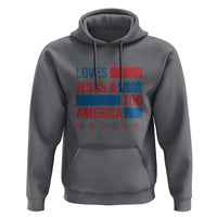 4th Of July Hoodie Loves Jesus and America Too - Wonder Print Shop