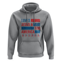 4th Of July Hoodie Loves Jesus and America Too - Wonder Print Shop