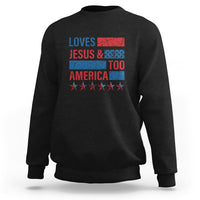 4th Of July Sweatshirt Loves Jesus and America Too - Wonder Print Shop